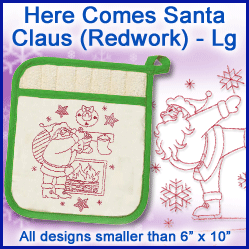 A Here Comes Santa Claus (Redwork) Design Pack