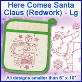 A Here Comes Santa Claus (Redwork) Design Pack