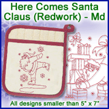 A Here Comes Santa Claus (Redwork) Design Pack