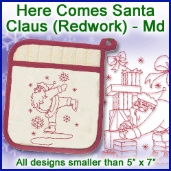 A Here Comes Santa Claus (Redwork) Design Pack