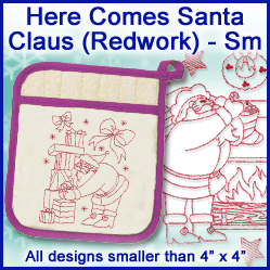 A Here Comes Santa Claus (Redwork) Design Pack