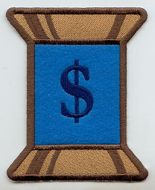 Spool of Thread Punctuation Dollar Sign - 5 Inch (In-the-Hoop)