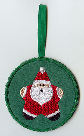 Santa Star Ornament (In-the-Hoop)