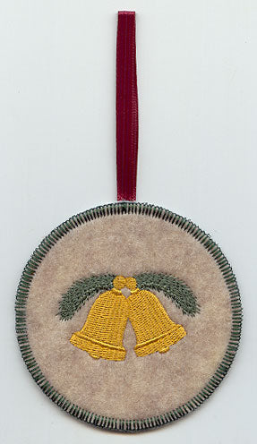 Bells and Pine Ornament (In-the-Hoop)