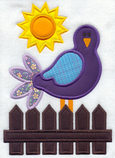 Bird on Fence (Applique)