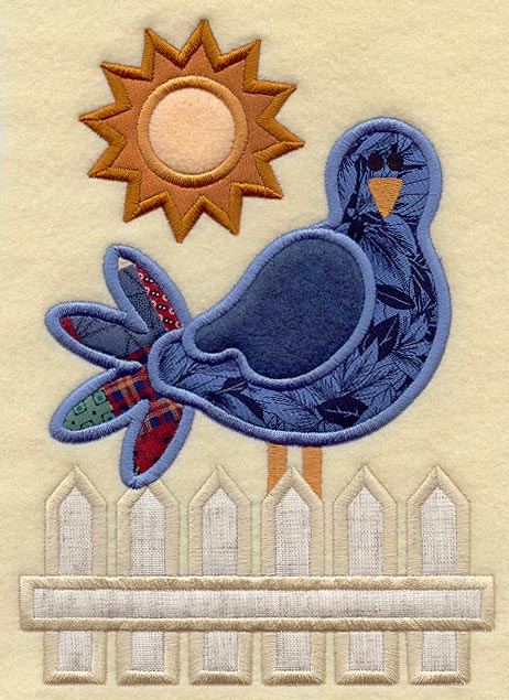 Bird on Fence (Applique)