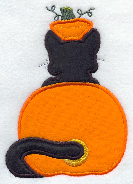 Cat in Pumpkin - Back (Applique)
