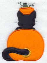 Cat in Pumpkin - Back (Applique)