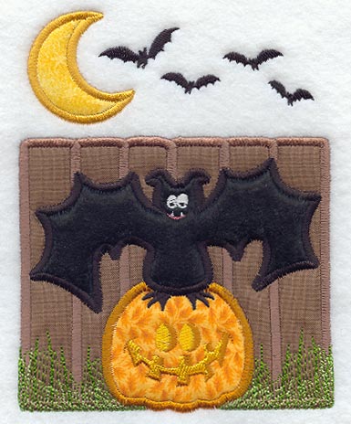 Bat and Pumpkin (Applique)