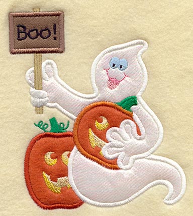 Ghost & Pumpkins (Applique)