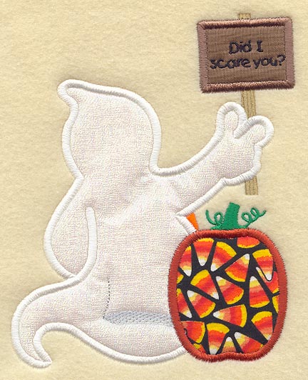 Ghost & Pumpkins Back (Applique)