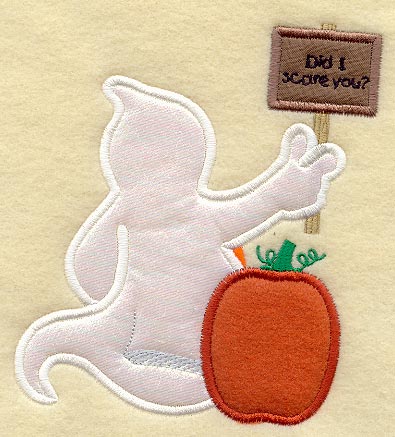 Ghost & Pumpkins Back (Applique)