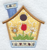Birdhouse & Flowers (Applique)