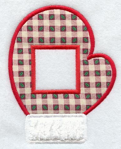 Mitten Photo Ornament (Applique) (In-the-Hoop)