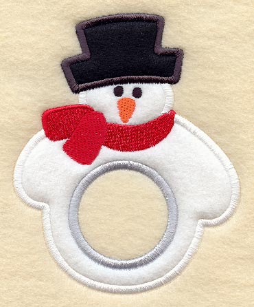 Snowman Photo Ornament (Applique) (In-the-Hoop)