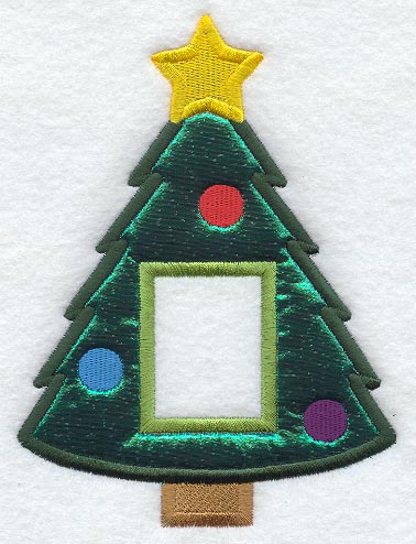 Christmas Tree Photo Ornament (Applique) (In-the-Hoop)