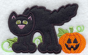 Cat and Pumpkin (Applique)