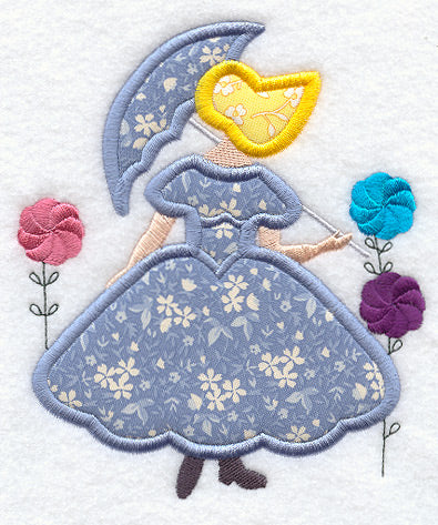 Umbrella Girl Quilt Block - (Applique) Lg