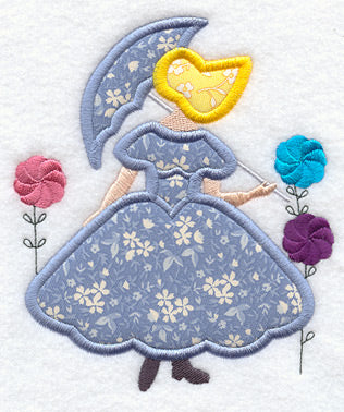 Umbrella Girl Quilt Block - (Applique) Lg