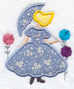 Umbrella Girl Quilt Block - (Applique) Lg