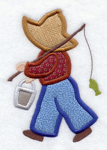 Fisherman Fred Quilt Block - (Applique) Lg