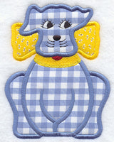 Gingham Dog Quilt Block (Applique) - Lg