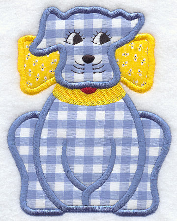 Gingham Dog Quilt Block (Applique) - Lg