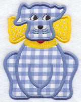 Gingham Dog Quilt Block (Applique) - Lg