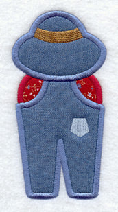 Suspender Sam Quilt Block - (Applique) Lg
