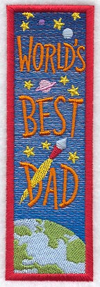 World's Best Dad Bookmark (In-the-Hoop)