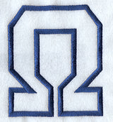 Collegiate Applique Omega - 5 inch