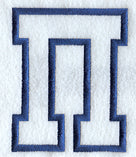 Collegiate Applique Pi - 5 inch