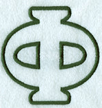 Modern Applique Phi - 5 inch