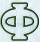 Modern Applique Phi - 5 inch