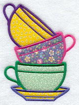 Stacked Teacups (Applique)