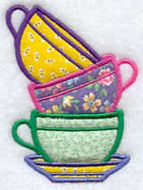 Stacked Teacups (Applique)