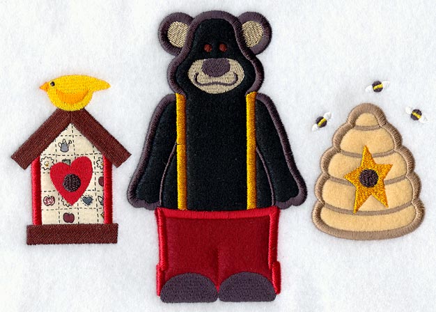 Country Bear and Beehive (Applique)
