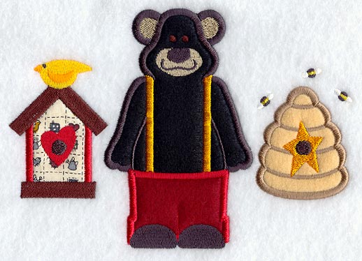 Country Bear and Beehive (Applique)