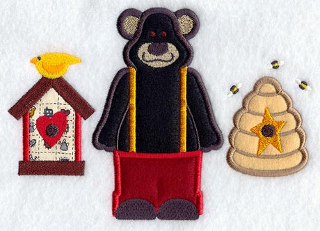 Country Bear and Beehive (Applique)