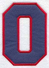 Collegiate Number 0 - 7.5 inches (Applique)