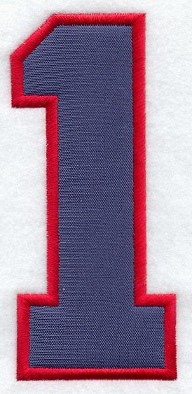 Collegiate Number 1 - 7.5 inches (Applique)