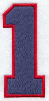 Collegiate Number 1 - 7.5 inches (Applique)
