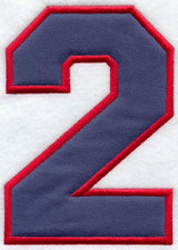 Collegiate Number 2 - 7.5 inches (Applique)