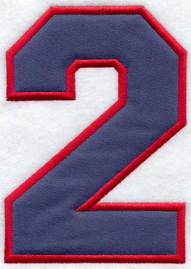 Collegiate Number 2 - 7.5 inches (Applique)