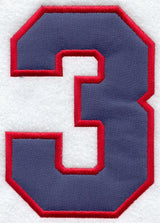 Collegiate Number 3 - 7.5 inches (Applique)