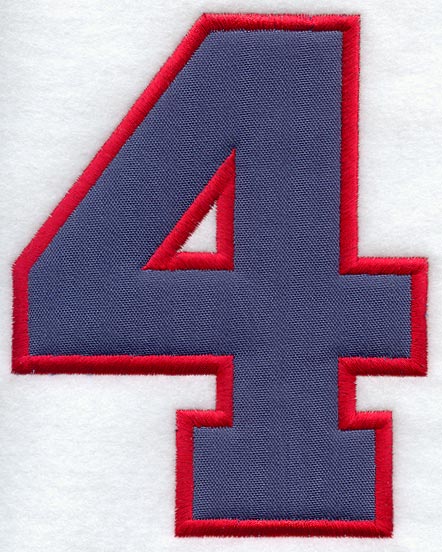 Collegiate Number 4 - 7.5 inches (Applique)