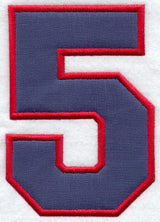 Collegiate Number 5 - 7.5 inches (Applique)
