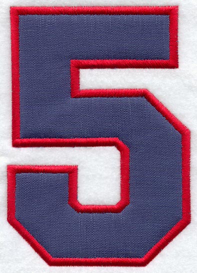 Collegiate Number 5 - 7.5 inches (Applique)