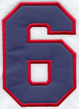 Collegiate Number 6 - 7.5 inches (Applique)