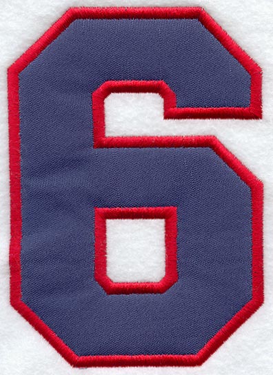 Collegiate Number 6 - 7.5 inches (Applique)